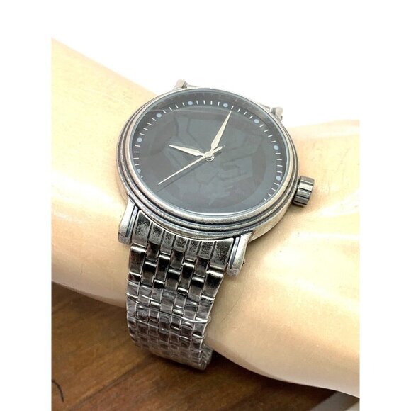 Marvel Black Panther Men's Watch Black Dial Silver Stainless Steel WMA00… - Picture 6 of 13